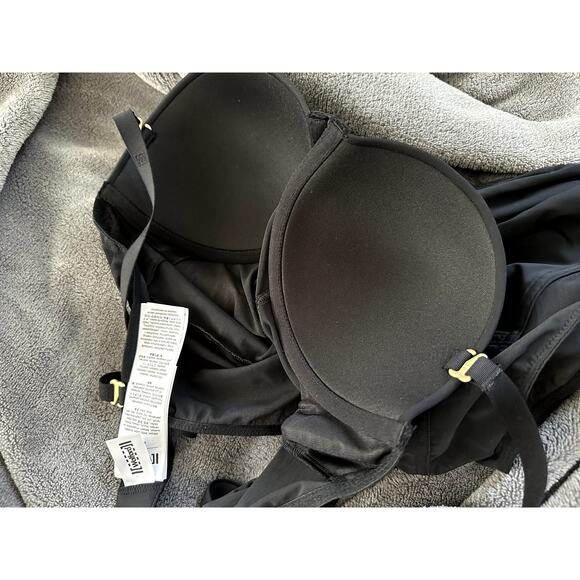 $260 Wolford Stretch Silk Bodysuit NEW Wired Bodysuit in Black Size MB - Picture 9 of 12